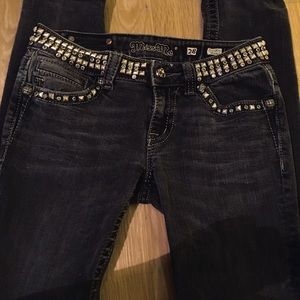 Miss Me grey gray skinny jeans jeweled low rise